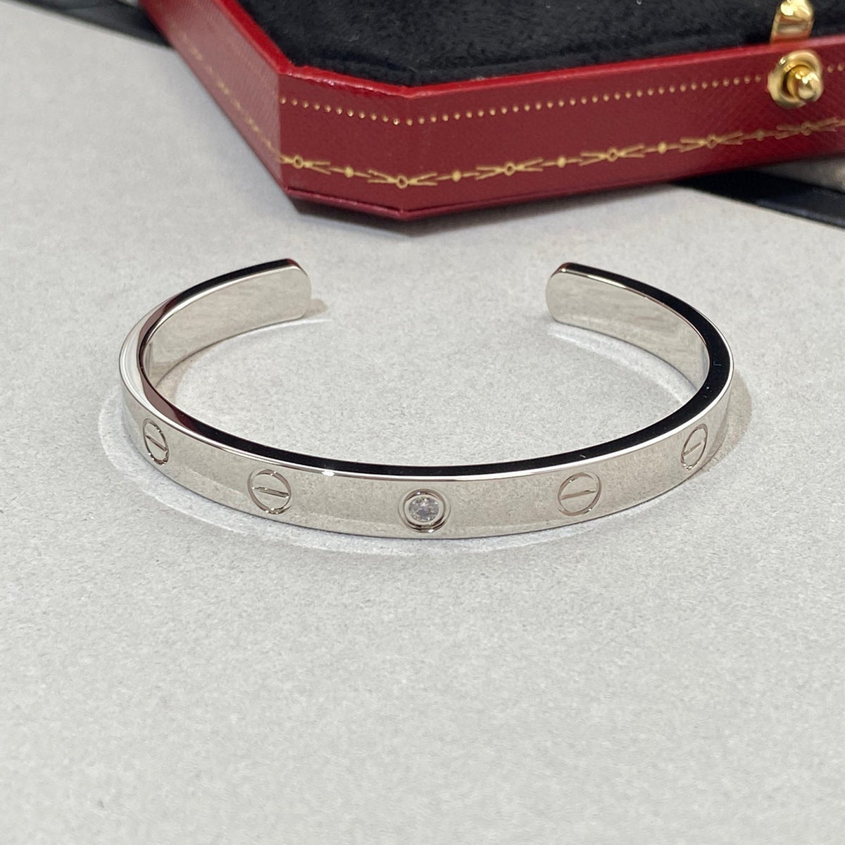 [⭐Luxery]LOVE BRACELET 6.1MM 1 DIAMOND OPEN CUFF