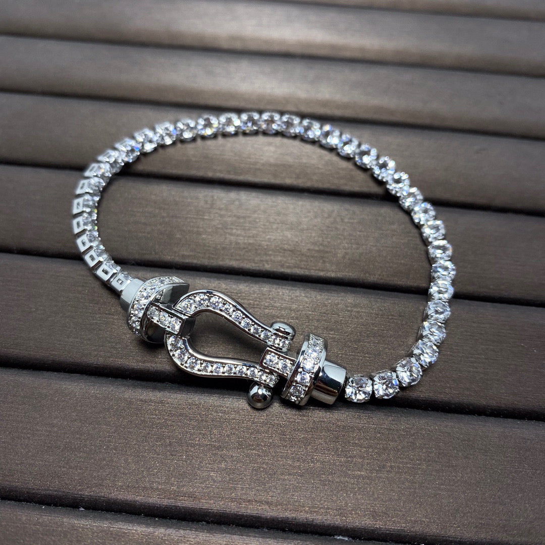 [⭐Luxery]FORCE  LARGE HORSESHOE FULL DIAMOND TENNIS BRACELET