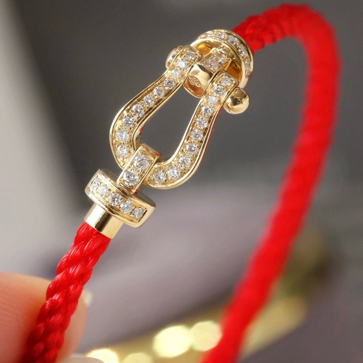 [⭐Luxery]FORCE LARGE HORSESHOE FULL DIAMOND BRACELET ROSE GOLD