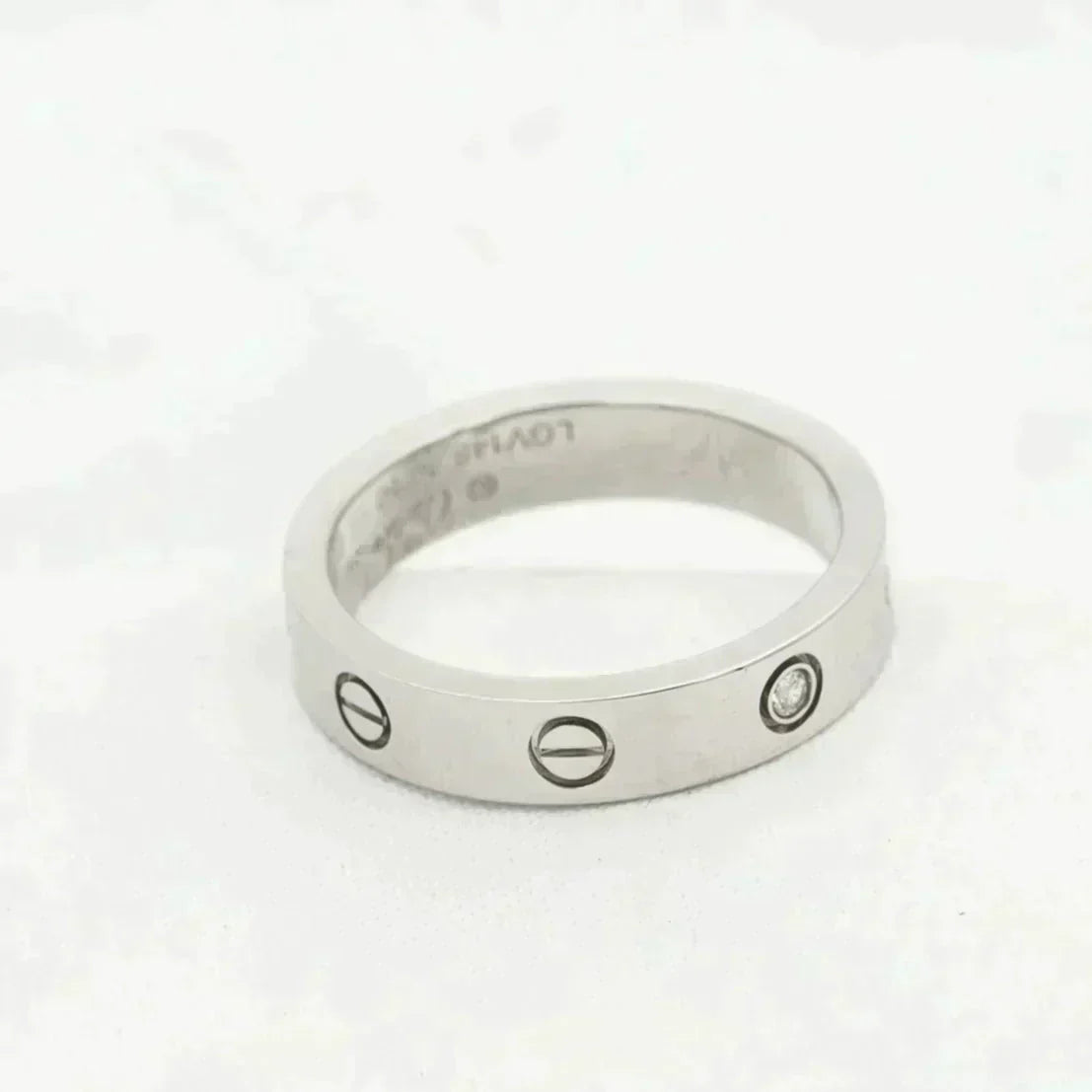 [⭐Luxery]LOVE RING 4MM 1 DIAMOND SILVER