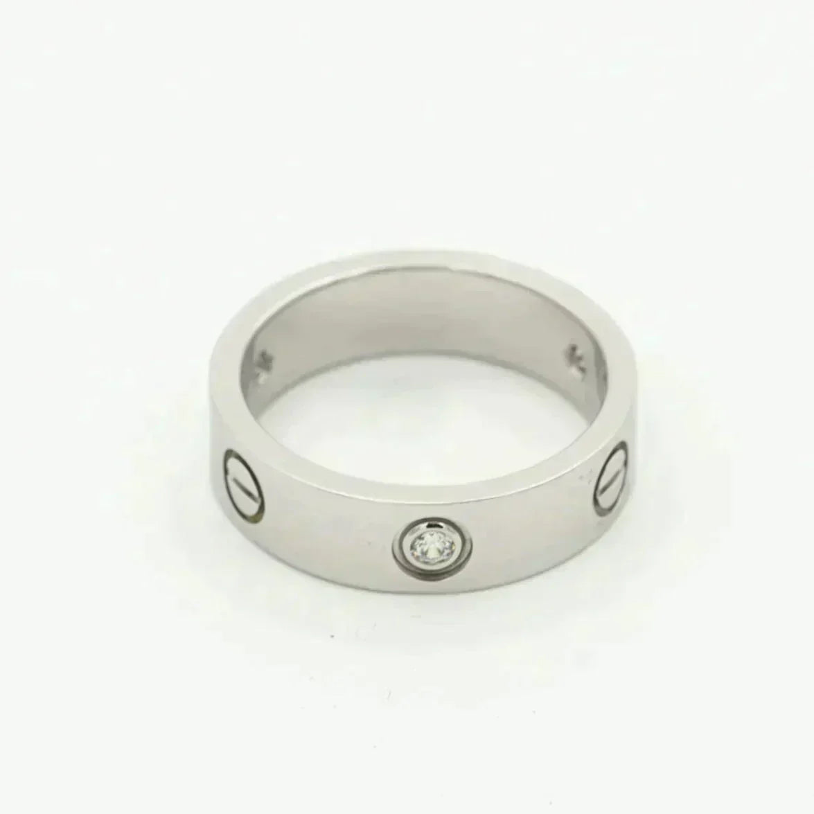 [⭐Luxery]LOVE RING 5.5MM 3 DIAMONDS SILVER