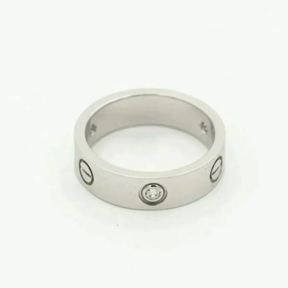 [⭐Luxery]LOVE RING 5.5MM 3 DIAMONDS SILVER
