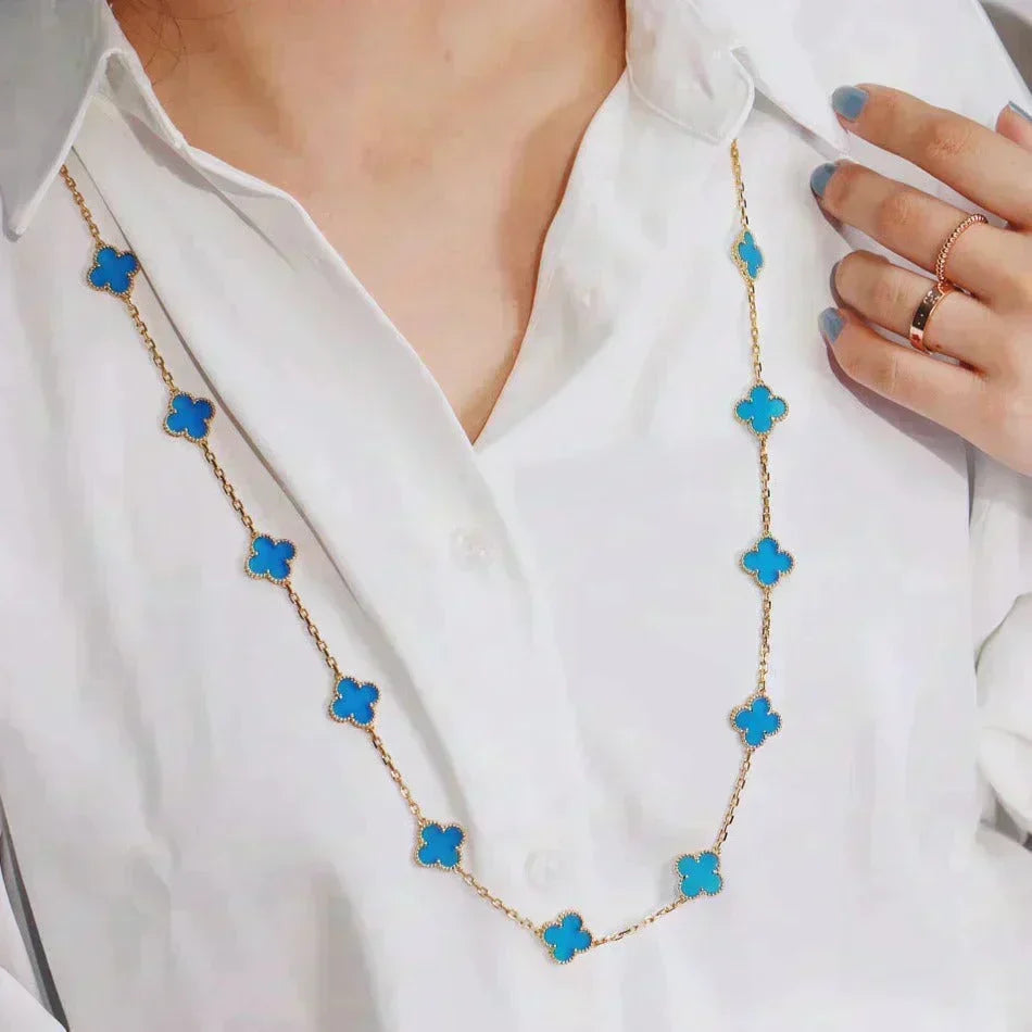 [⭐Luxery]CLOVER 20 MOTIFS TURQUOISE GOLD