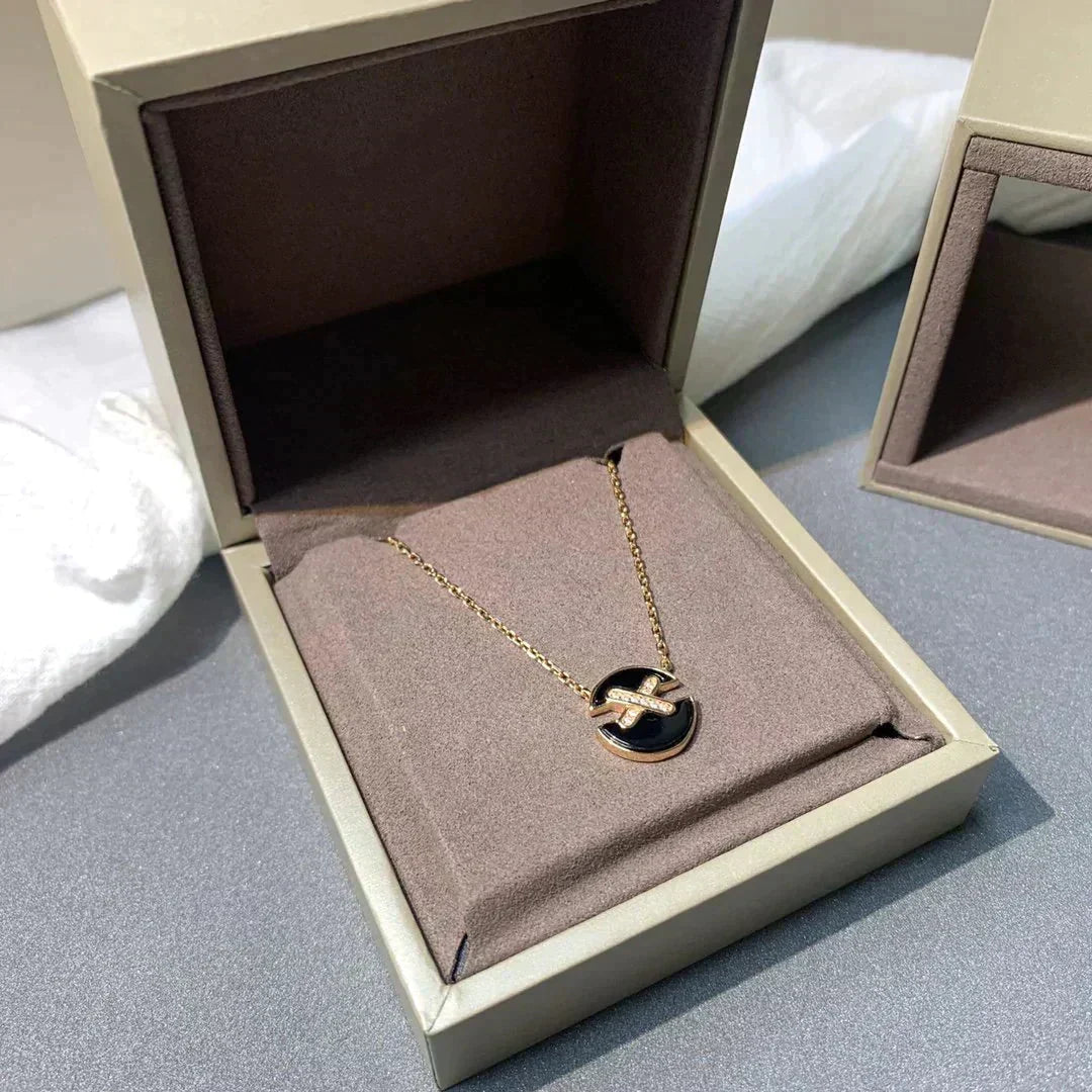 [⭐Luxery]JEUX DE ROSE GOLD DIAMOND NECKLACE