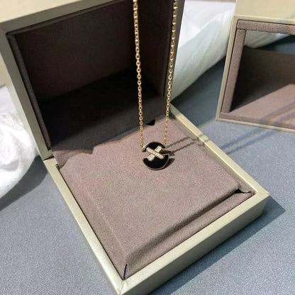 [⭐Luxery]JEUX DE ROSE GOLD DIAMOND NECKLACE