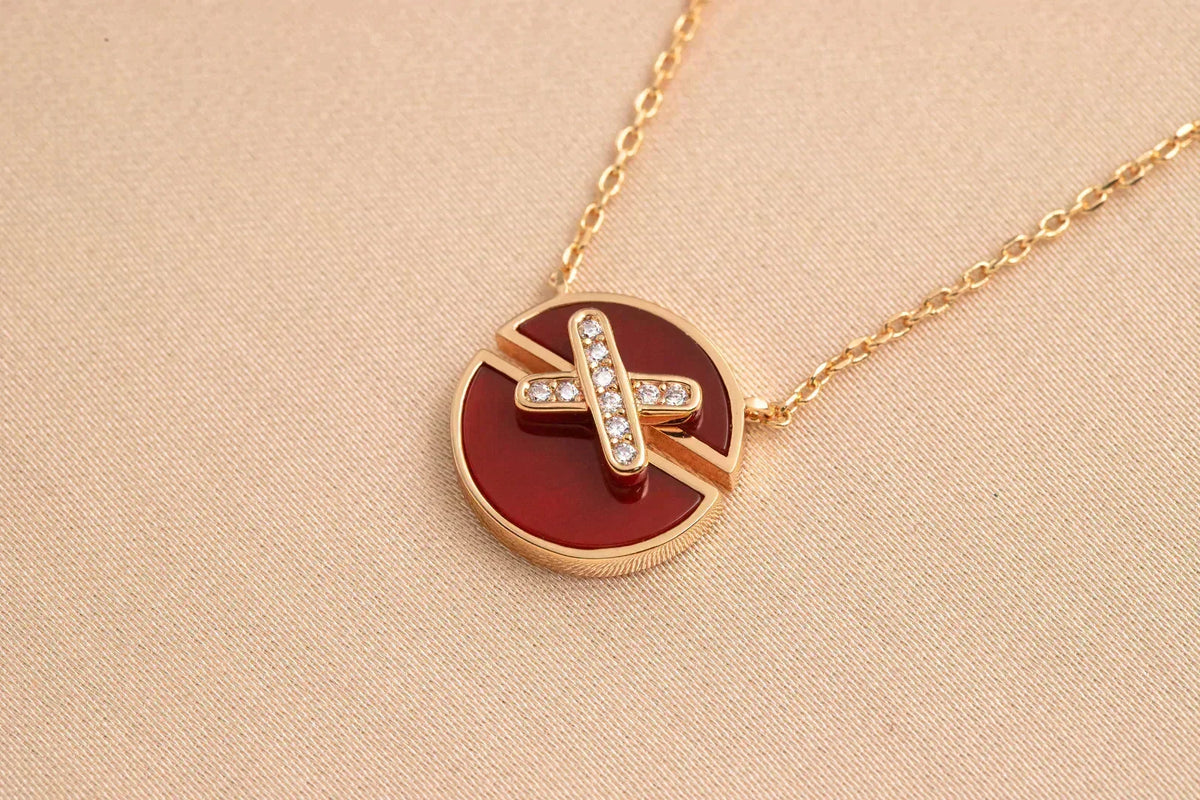 [⭐Luxery]JEUX DE ROSE GOLD DIAMOND NECKLACE