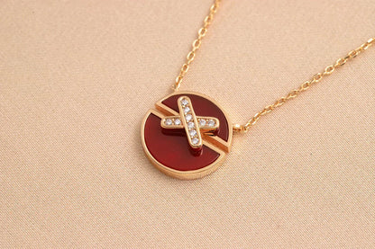 [⭐Luxery]JEUX DE ROSE GOLD DIAMOND NECKLACE