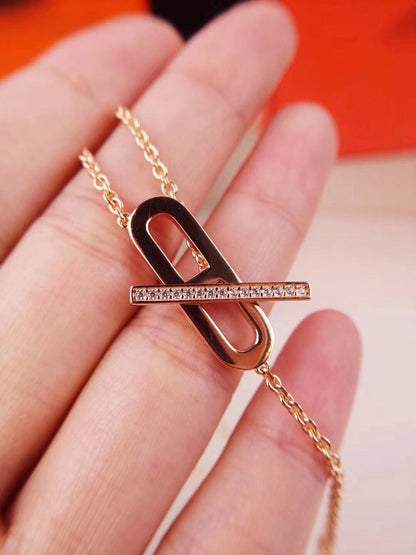 [⭐Luxery]HM NECKLACE PLATINUM ROSE GOLD DIAMOND