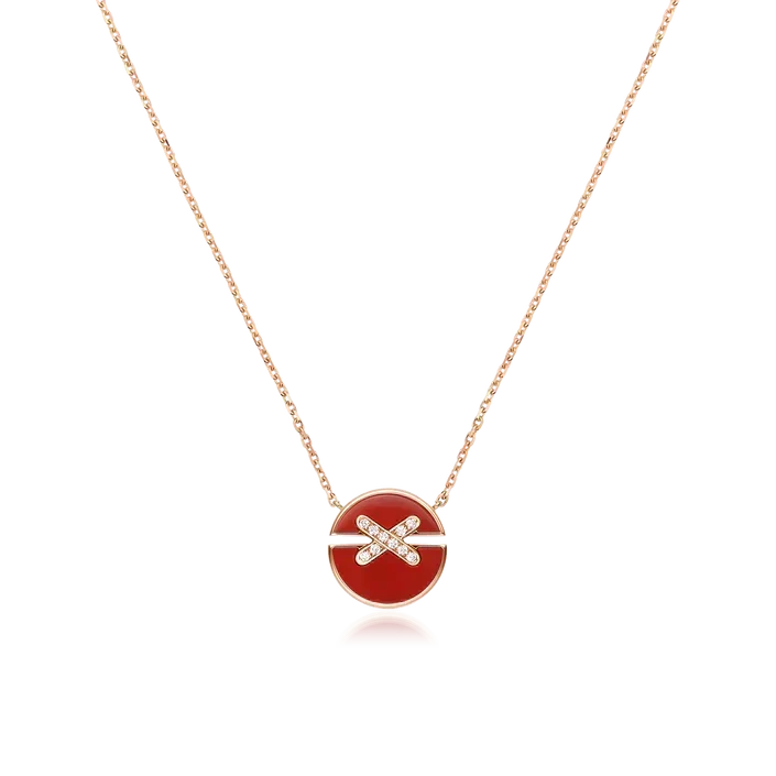 [⭐Luxery]JEUX DE ROSE GOLD DIAMOND NECKLACE