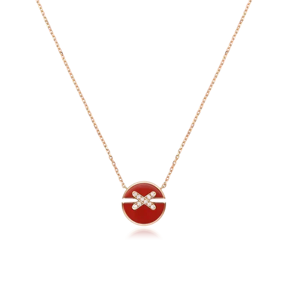 [⭐Luxery]JEUX DE ROSE GOLD DIAMOND NECKLACE