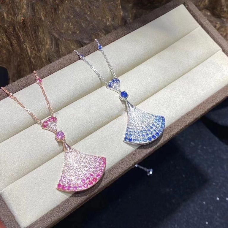 [⭐Luxery]DREAM NECKLACK DIAMOND PINK GOLD