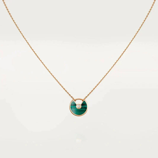 [⭐Luxery]AMULETTE ROSE GOLD MALACHITE NECKLACE