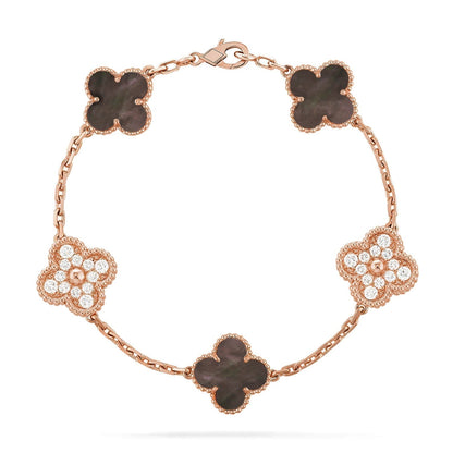 [⭐Luxery] CLOVER 5 MOTIF GRAY MOP BRACELET COLLECTION