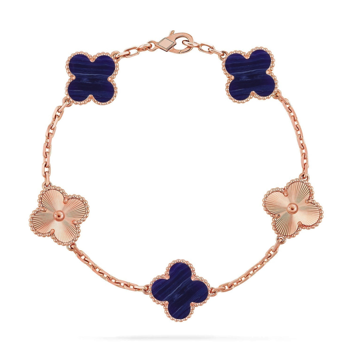 [⭐Luxery]CLOVER 5 MOTIF PURPLE STRIPES BRACELET COLLECTION