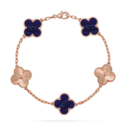 [⭐Luxery]CLOVER 5 MOTIF PURPLE STRIPES BRACELET COLLECTION