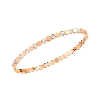 [⭐Luxery]BEE LOVE PINK GOLD DIAMOND BRACELET