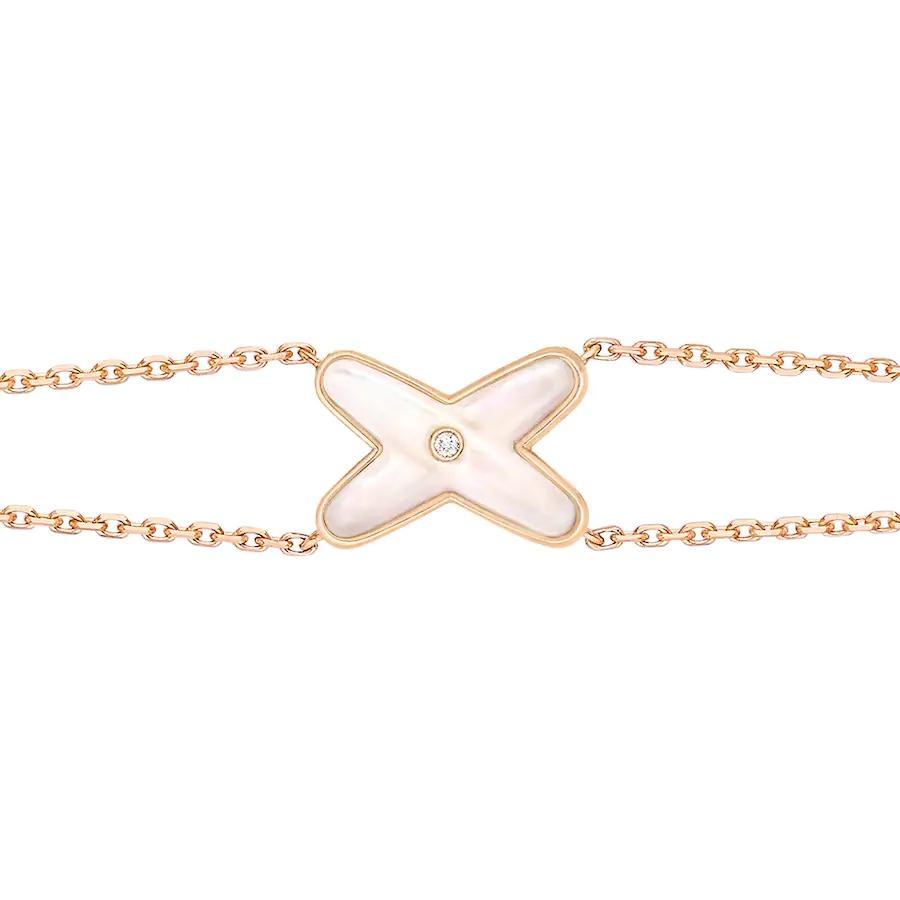 [⭐Luxery]JEUX BRACELET WHITE MOP PINK GOLD 1 DIAMOND