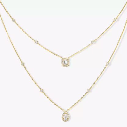 [⭐Luxery]Diamond Necklace My Twin 2 Rows