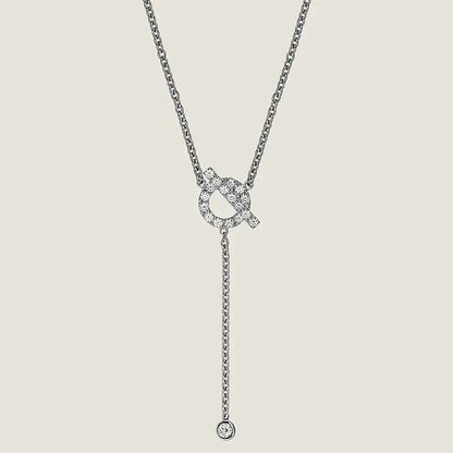 [⭐Luxery]FINESSE SILVER DIAMOND NECKLACE