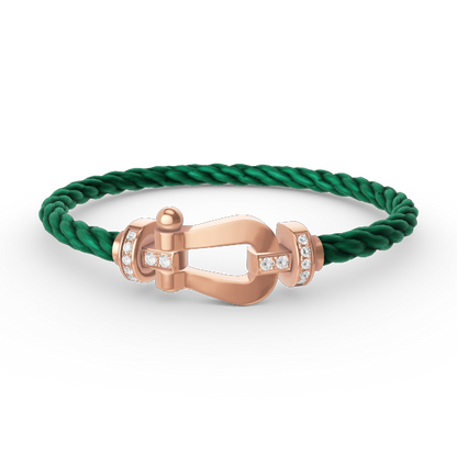 [⭐Luxery]FORCE LARGE HORSESHOE HALF DIAMOND BRACELET ROSE GOLD