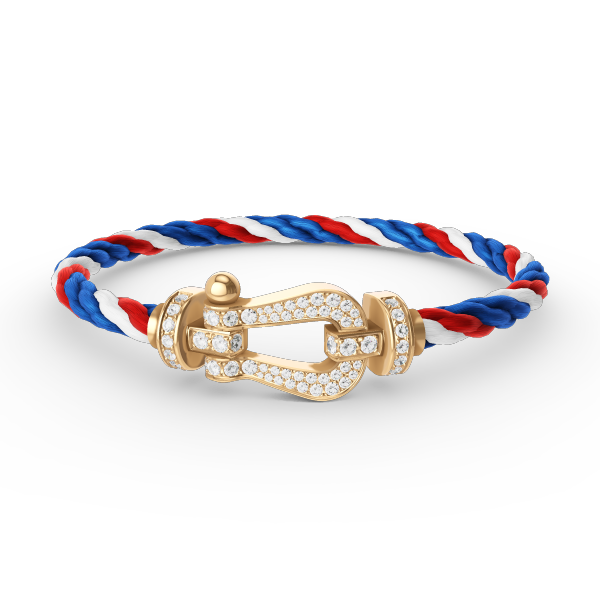 [⭐Luxery]FORCE LARGE HORSESHOE FULL DIAMOND BRACELET GOLD