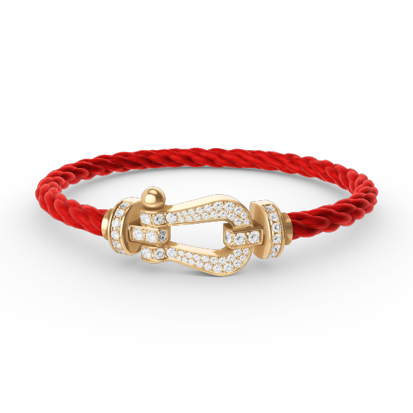 [⭐Luxery]FORCE LARGE HORSESHOE FULL DIAMOND BRACELET GOLD