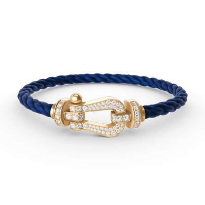 [⭐Luxery]FORCE LARGE HORSESHOE FULL DIAMOND BRACELET GOLD