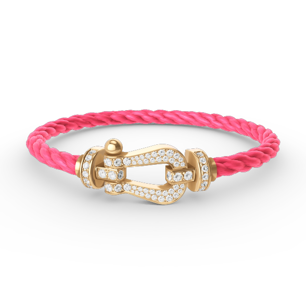 [⭐Luxery]FORCE LARGE HORSESHOE FULL DIAMOND BRACELET GOLD