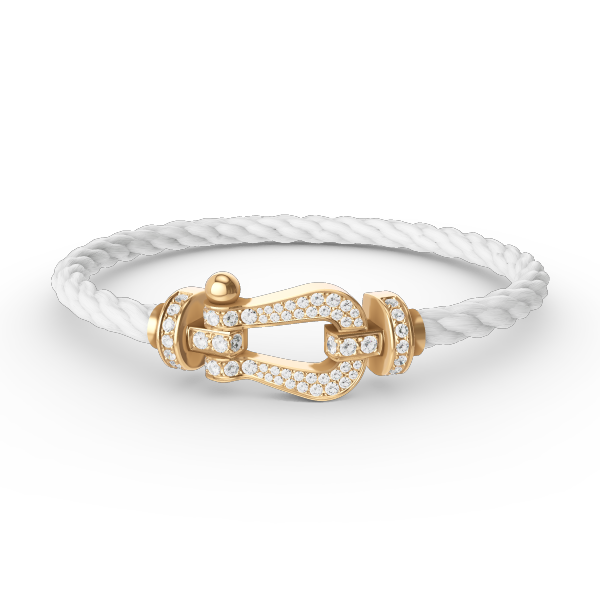[⭐Luxery]FORCE LARGE HORSESHOE FULL DIAMOND BRACELET GOLD