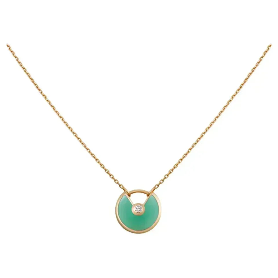 [⭐Luxery]AMULETTE GOLD MALACHITE NECKLACE
