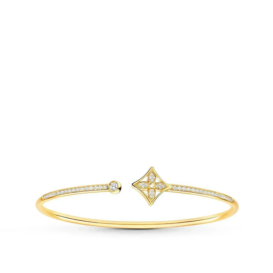 [⭐Luxery]IDYLLE GOLD OPEN BRACELET DIAMOND PAVED