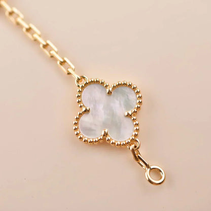 [⭐Luxery]CLOVER WHITE PEARL MOP 5 MOTIF BRACELET COLLECTION