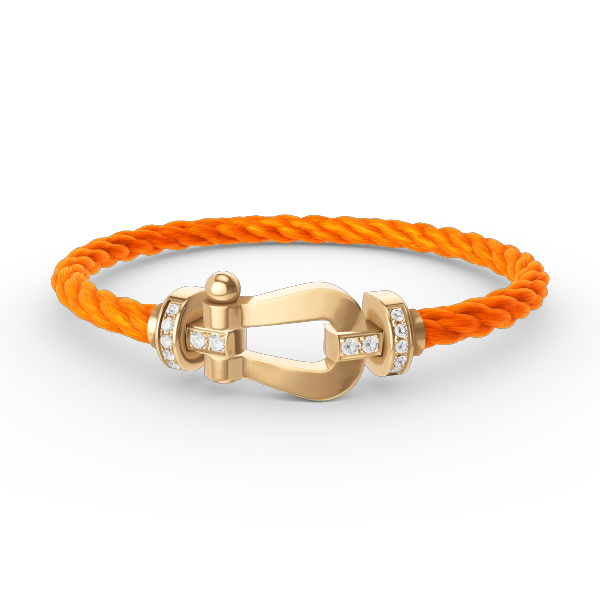[⭐Luxery]FORCE LARGE HORSESHOE HALF DIAMOND BRACELET GOLD