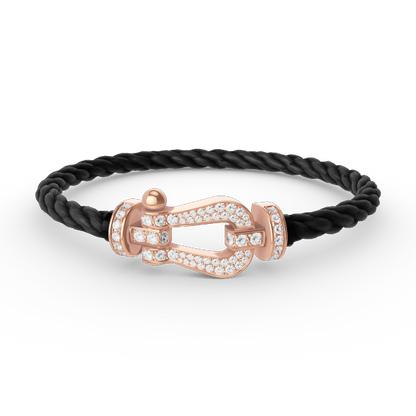 [⭐Luxery]FORCE LARGE HORSESHOE FULL DIAMOND BRACELET ROSE GOLD