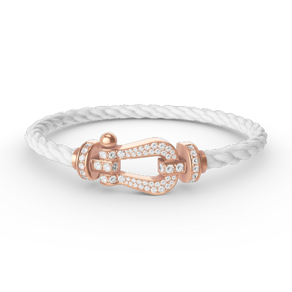 [⭐Luxery]FORCE LARGE HORSESHOE FULL DIAMOND BRACELET ROSE GOLD