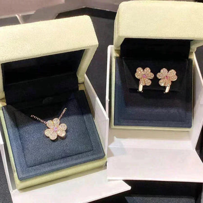 [⭐Luxery]FRIVOLE ROSE GOLD FLOWER DIAMOND NECKLACE