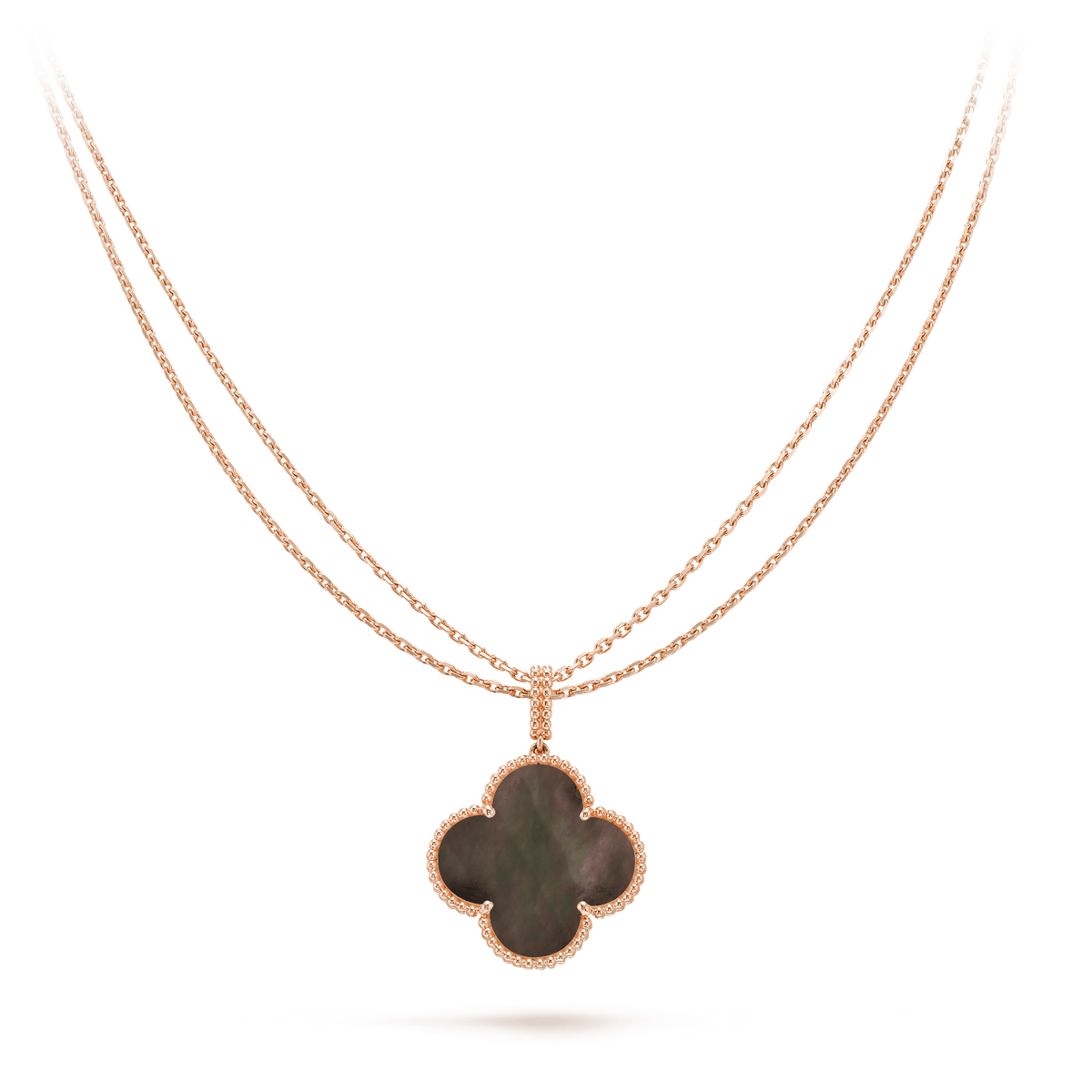 [⭐Luxery]CLOVER 25MM GOLD DARK MOP BIG CLOVER NECKLACE