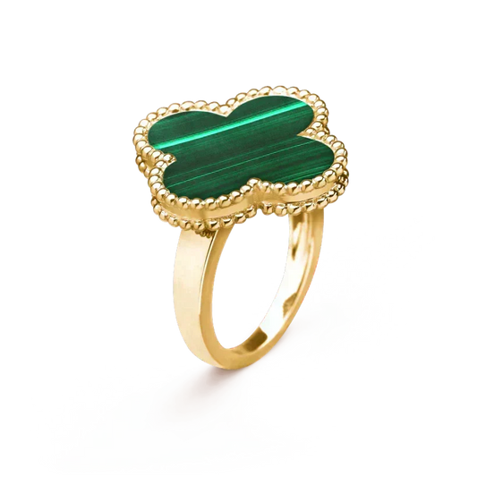 [⭐Luxery]CLOVER MALACHITE RING