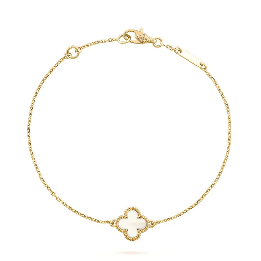 [⭐Luxery]CLOVER WHITE MOP SINGLE FLOWER BRACELET