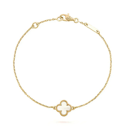 [⭐Luxery]CLOVER WHITE MOP SINGLE FLOWER BRACELET