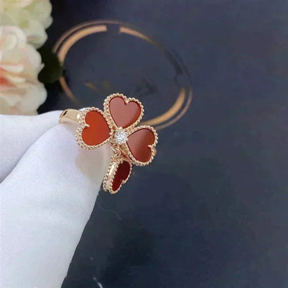 [⭐Luxery]SWEET CLOVER CARNELIAN RING