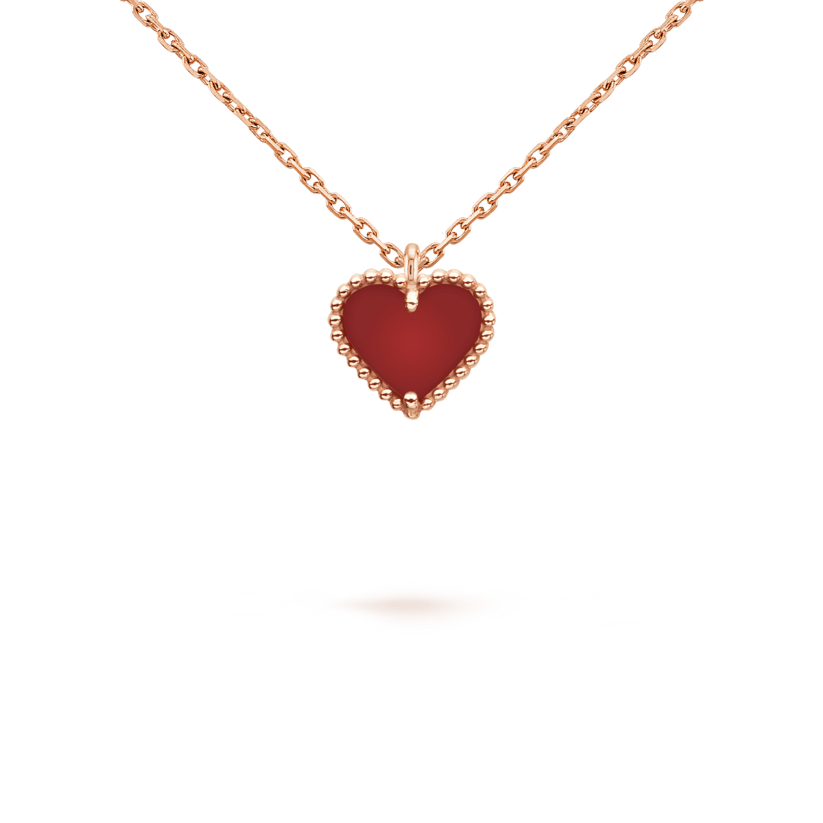 [⭐Luxery]SWEET CLOVER CARNELIAN HEART NECKLACE
