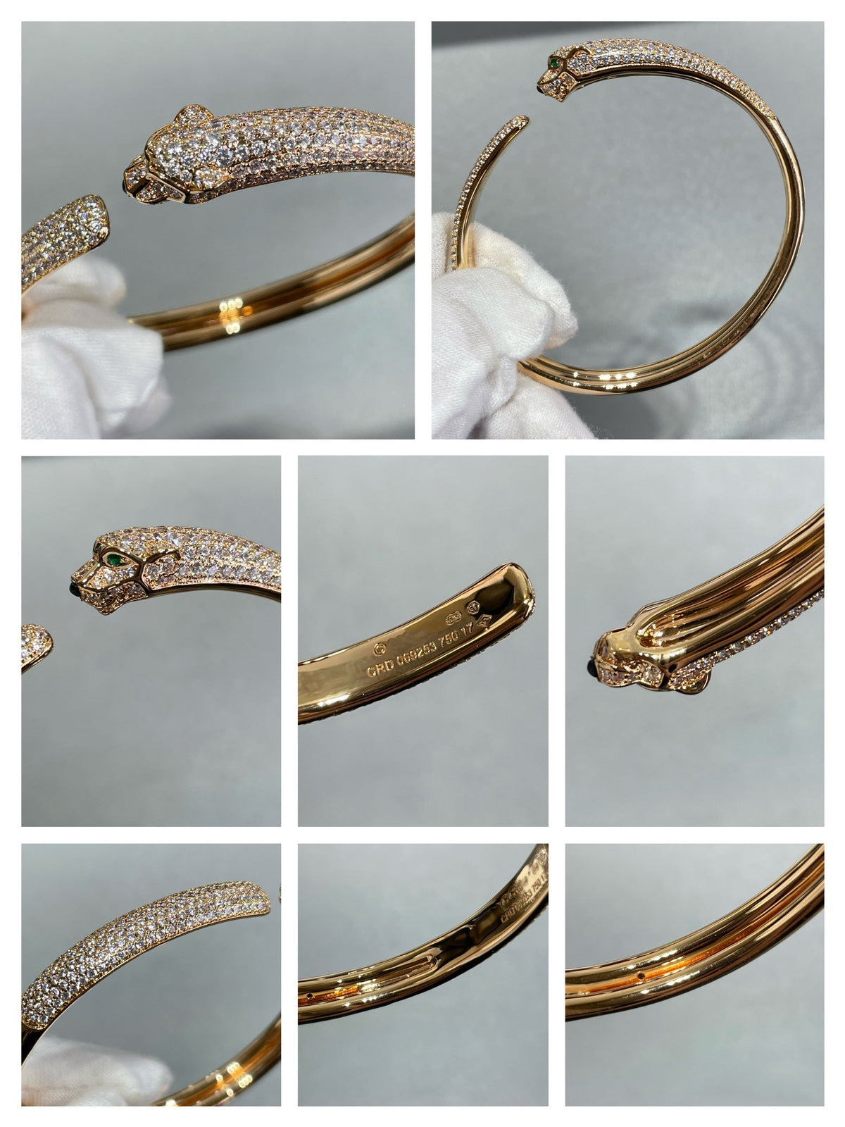 [⭐Luxery]PANTHERE FULL DIAMOND OPEN BRACELET