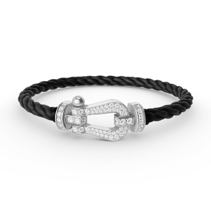 [⭐Luxery]FORCE LARGE HORSESHOE FULL DIAMOND BRACELET SILVER